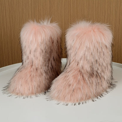 Belezza - Fluffy Faux Fur Boots for Women