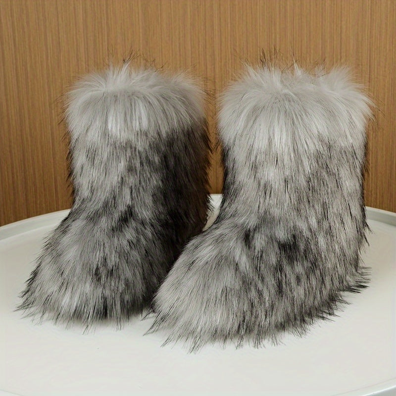 Belezza - Fluffy Faux Fur Boots for Women