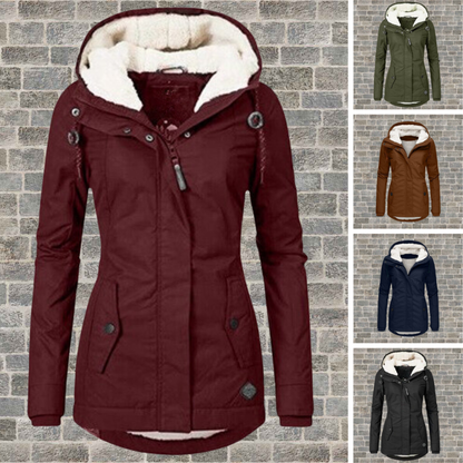 Women's Sherpa-Lined Hooded Winter Jacket | Warm Parka Coat