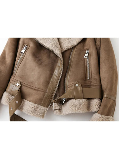 Belezza Vintage Fusion Winter Jacket | Warm & Stylish Suede Coat with Plush Lining