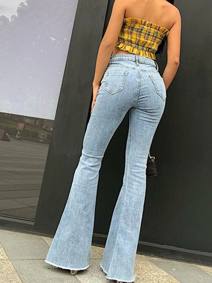 Belezza Jeans | High-Waisted Flared Denim Jeans for Women