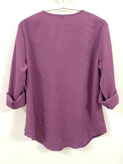 Belezza – casual, ruffled blouse with roll-up sleeves and half zip