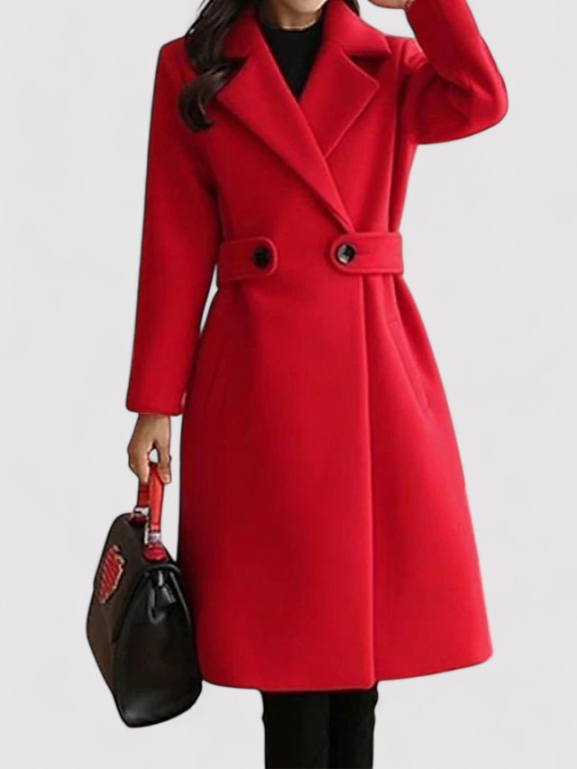 Belezza | Wool Winter Coat with Narrow Belt