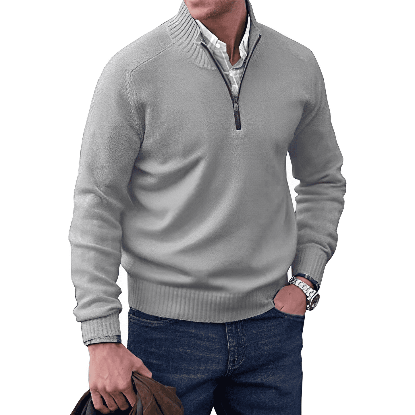 Belezza Men's Sweater | Quarter Zip Pullover