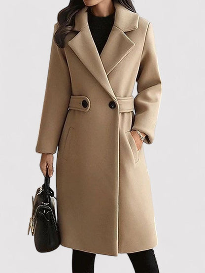 Belezza | Wool Winter Coat with Narrow Belt