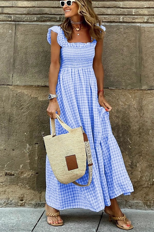 Belezza checked stylish maxi dress Belezza UK