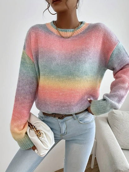 Belezza - Trendy Colorful Ombre Autumn Sweater for Women