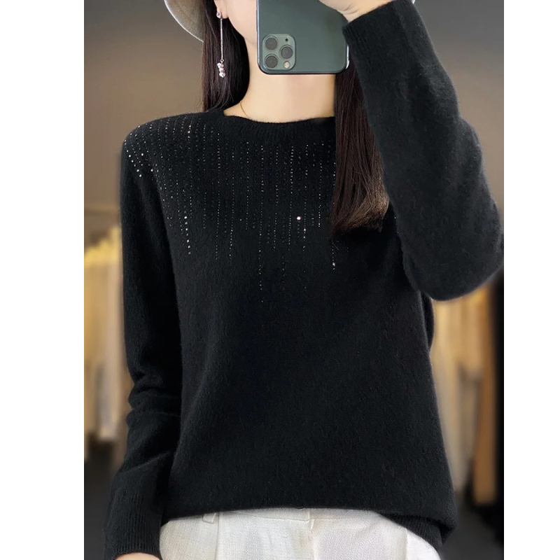 Belezza Knitted Ladies Sweater with Sparkling Details