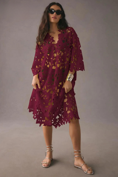 Belezza | Floral Eyelet Cover Up Dress