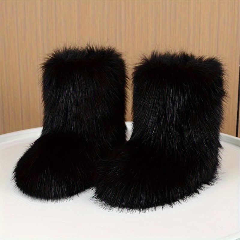 Belezza - Fluffy Faux Fur Boots for Women