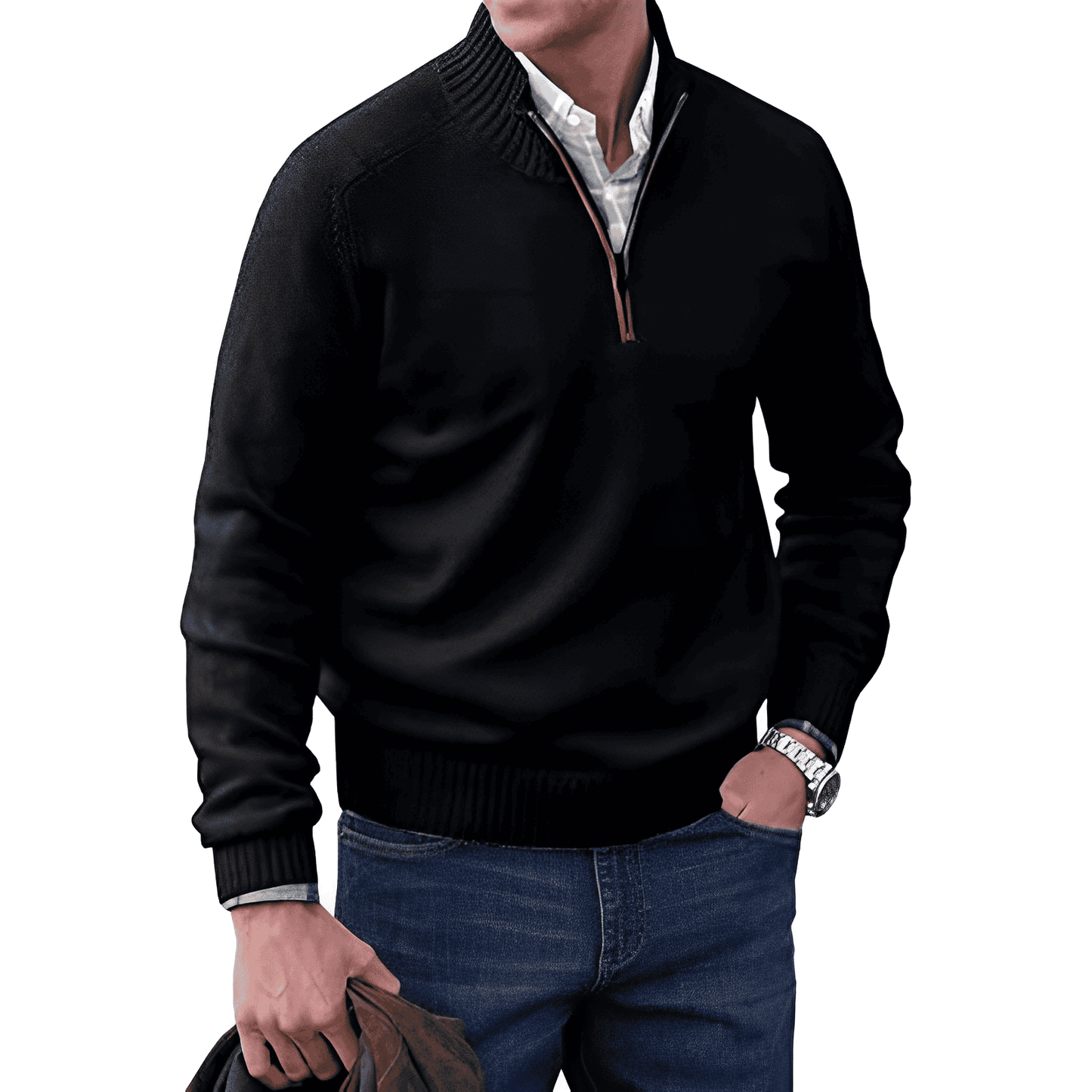 Belezza Men's Sweater | Quarter Zip Pullover