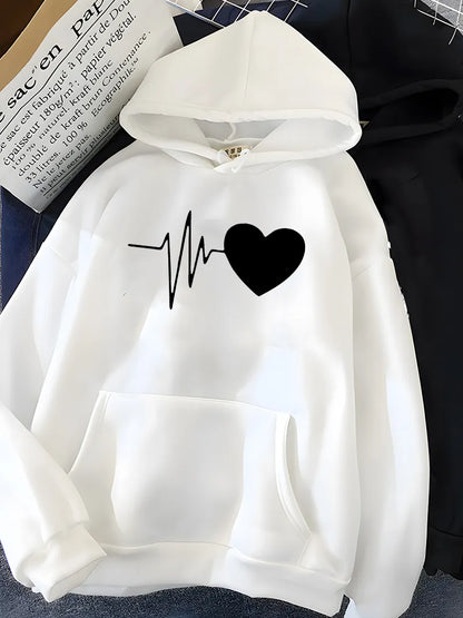 Belezza - Heart Print Hoodie