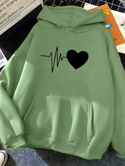 Belezza - Heart Print Hoodie