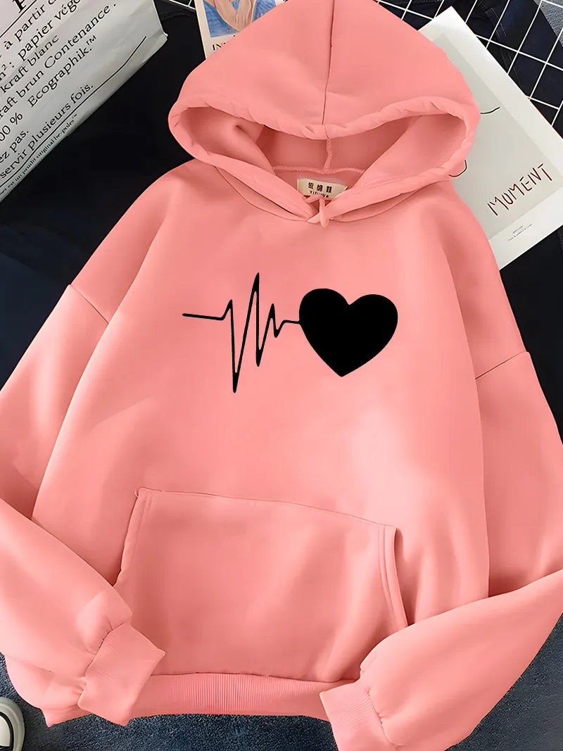 Belezza - Heart Print Hoodie