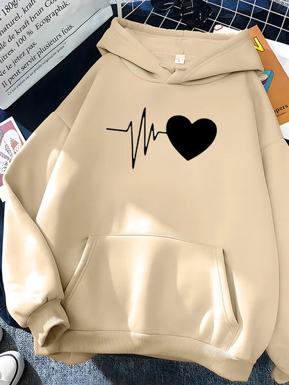 Belezza - Heart Print Hoodie