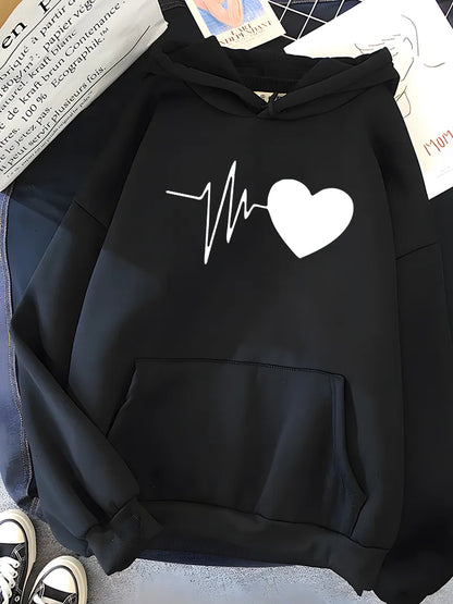 Belezza - Heart Print Hoodie