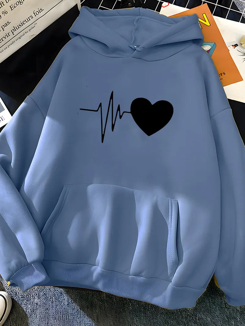 Belezza - Heart Print Hoodie