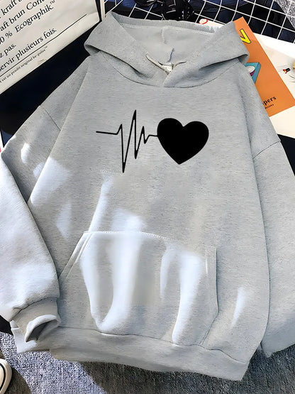 Belezza - Heart Print Hoodie