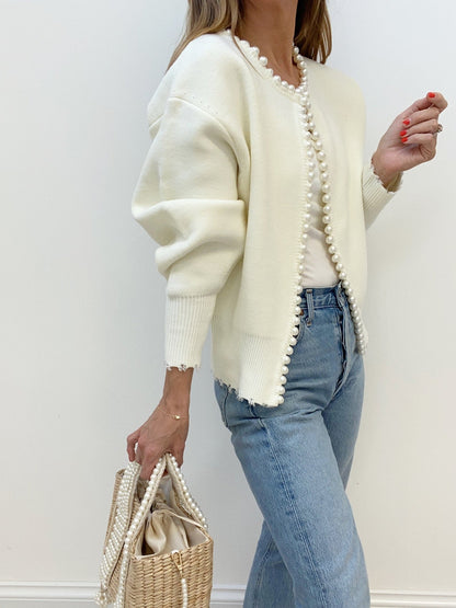 Belezza Trim Ripped Hem Cardigan