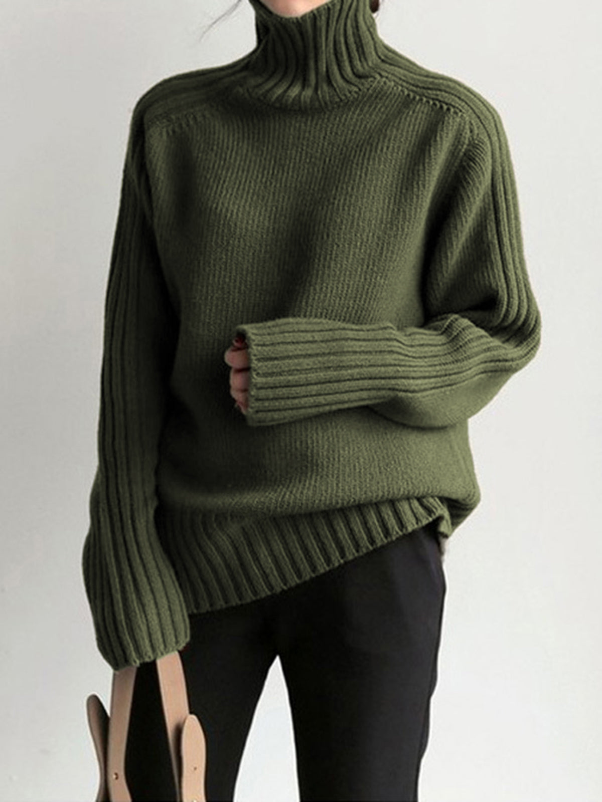 Belezza High Neck Knit Sweater