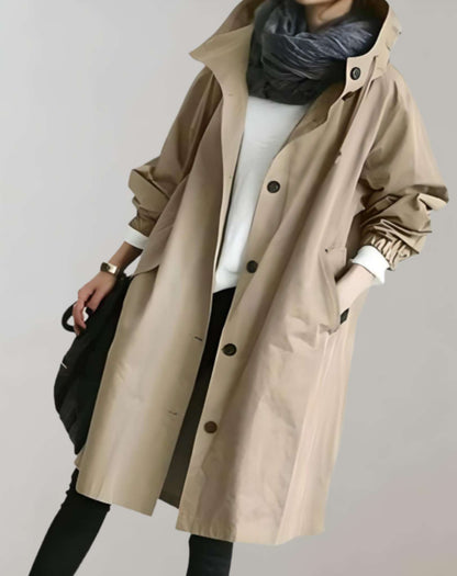 Belezza | Waterproof and warm hooded trench coat