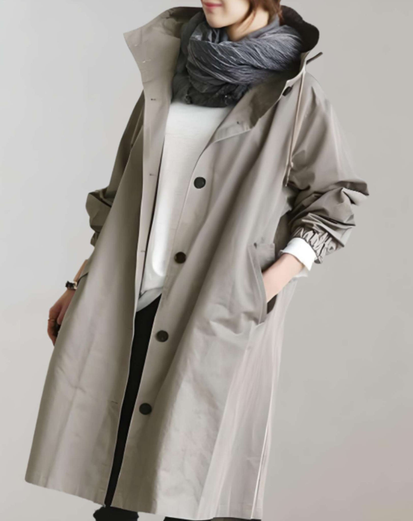 Belezza | Waterproof and warm hooded trench coat