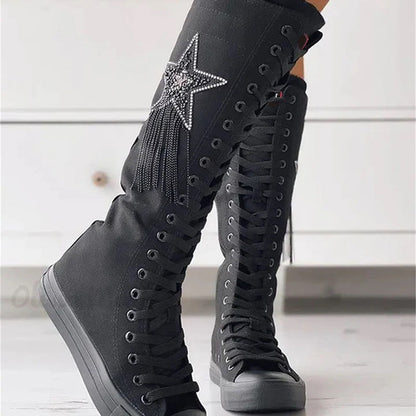 Lace-Up Long Sneaker Boots for Women | Maritoni