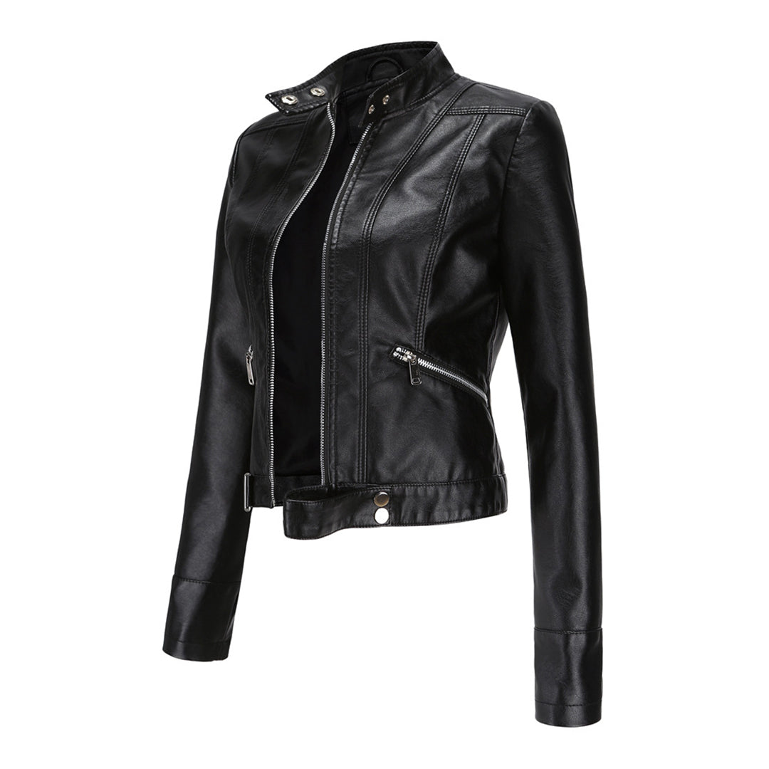 Belezza leather jacket for women with belt