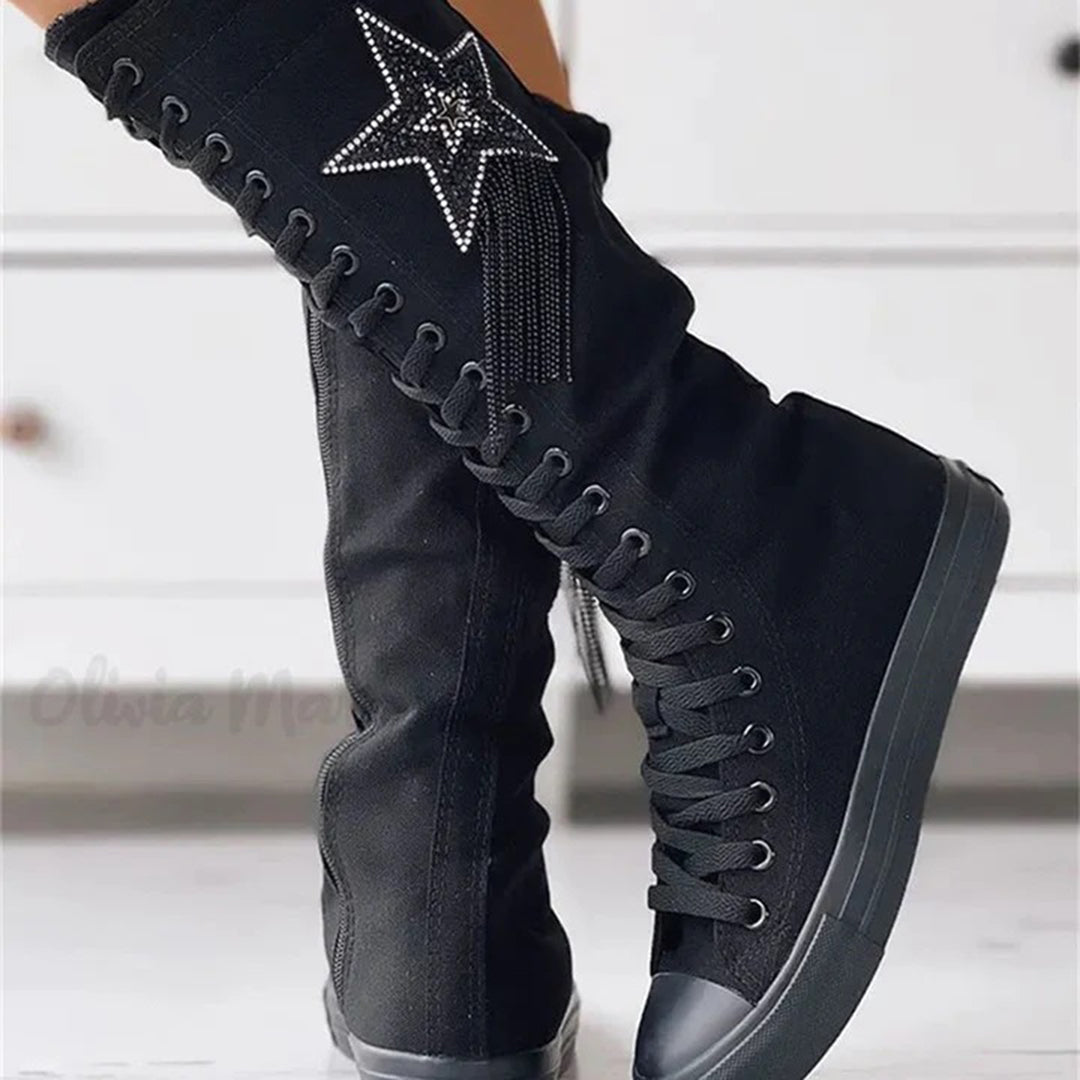 Lace-Up Long Sneaker Boots for Women | Maritoni