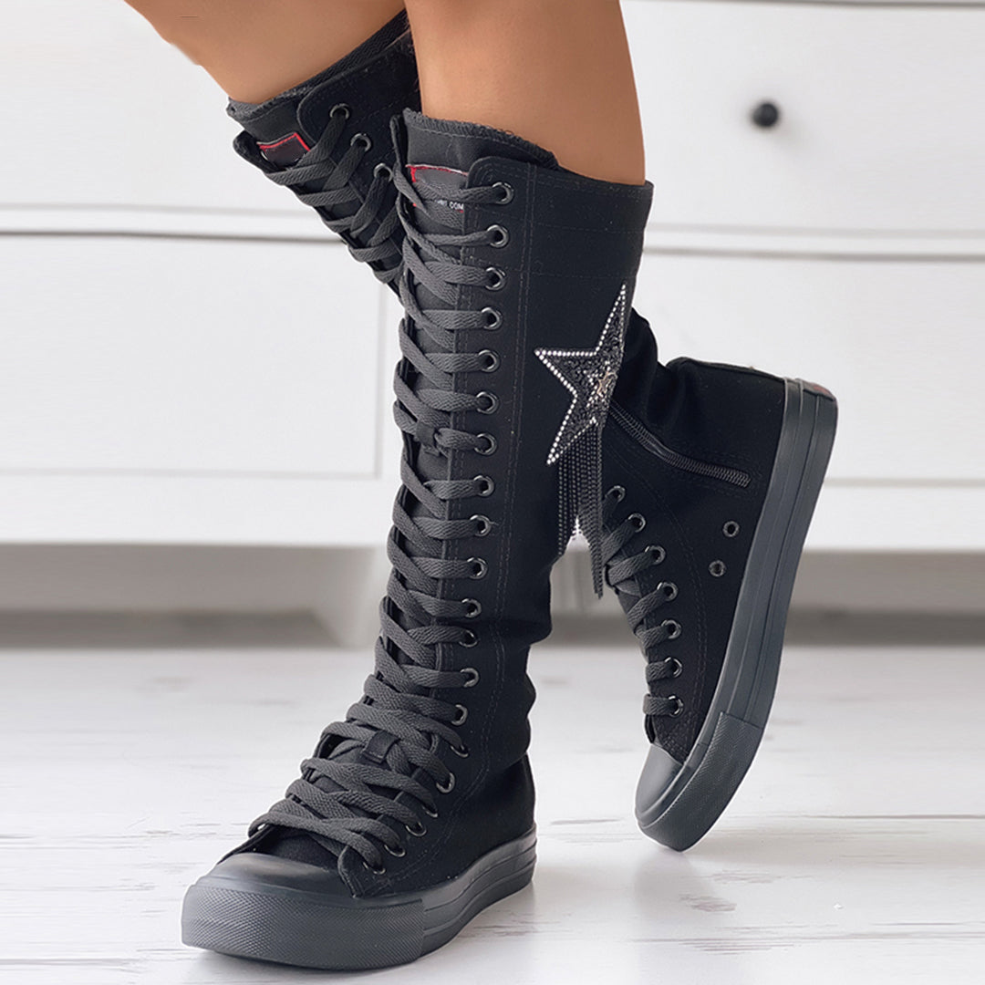 Lace-Up Long Sneaker Boots for Women | Maritoni