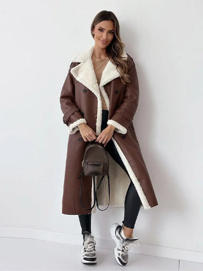 Women's Longline Faux Shearling Coat | Ultimate Warmth and Elegance