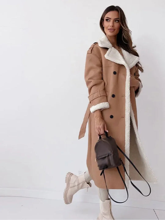 Women's Longline Faux Shearling Coat | Ultimate Warmth and Elegance