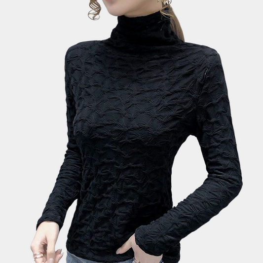 Belezza - Elegant Women's Turtleneck Long-Sleeve Blouse