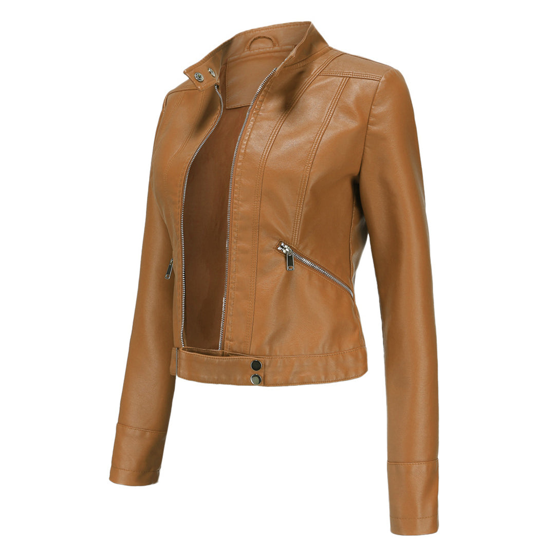 Belezza leather jacket for women with belt