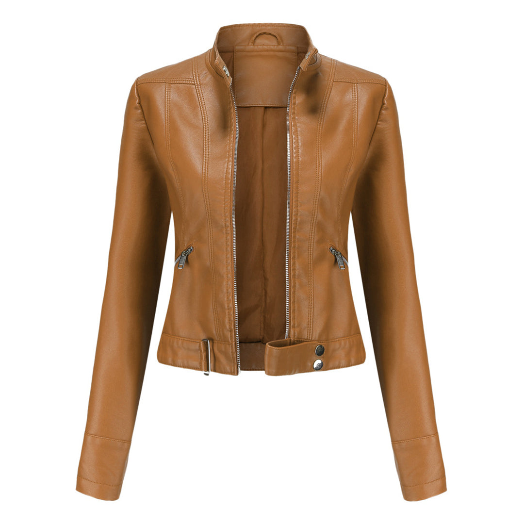 Belezza leather jacket for women with belt