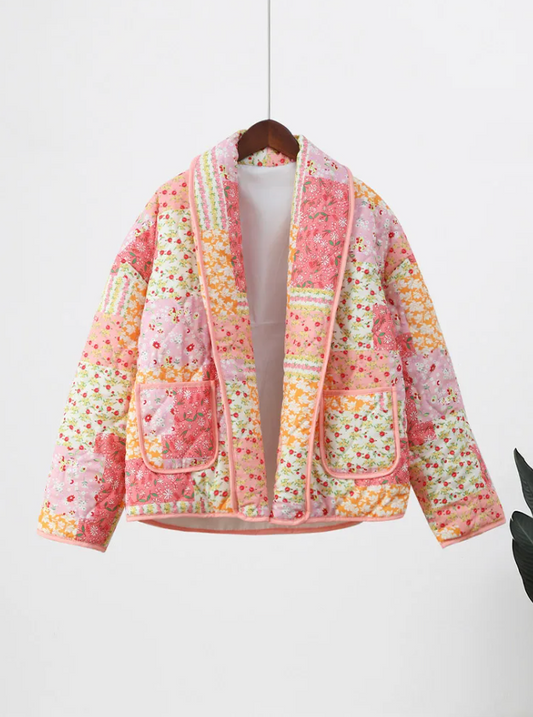 Belezza autumn jacket with long sleeves and floral pattern