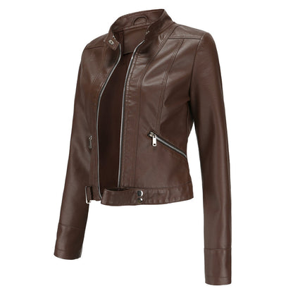 Belezza leather jacket for women with belt