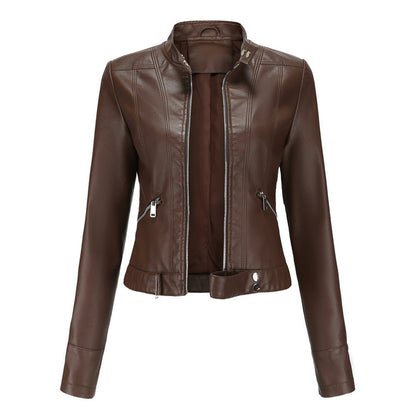 Belezza leather jacket for women with belt