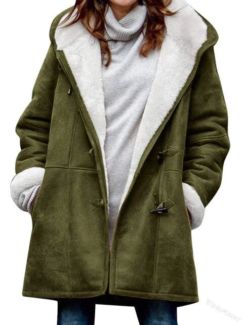 Belezza - casual fleece lined coat with hood