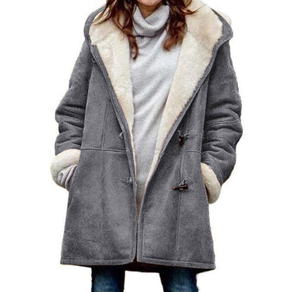 Belezza - casual fleece lined coat with hood