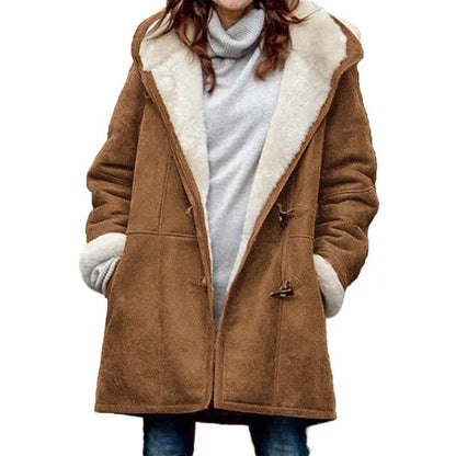 Belezza - casual fleece lined coat with hood