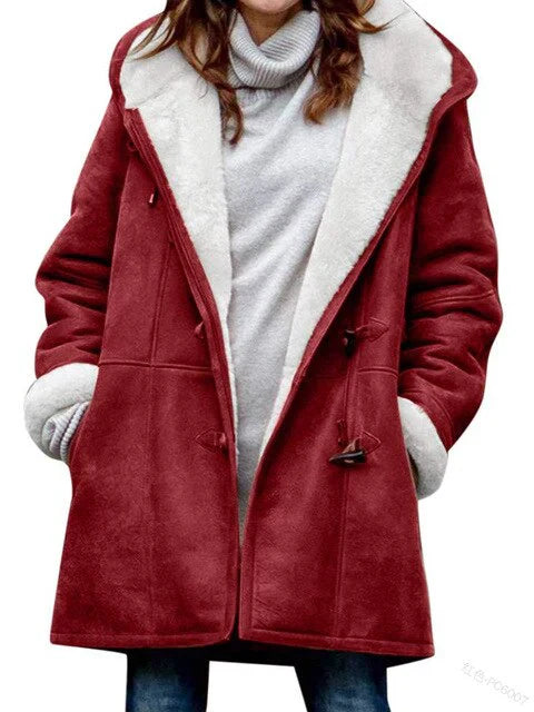 Belezza - casual fleece lined coat with hood