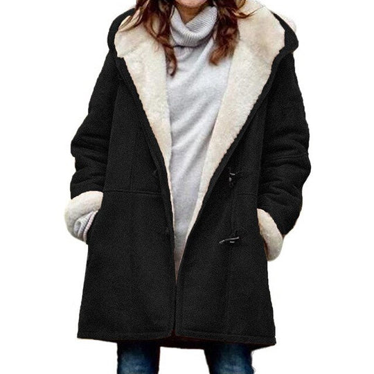 Belezza - casual fleece lined coat with hood