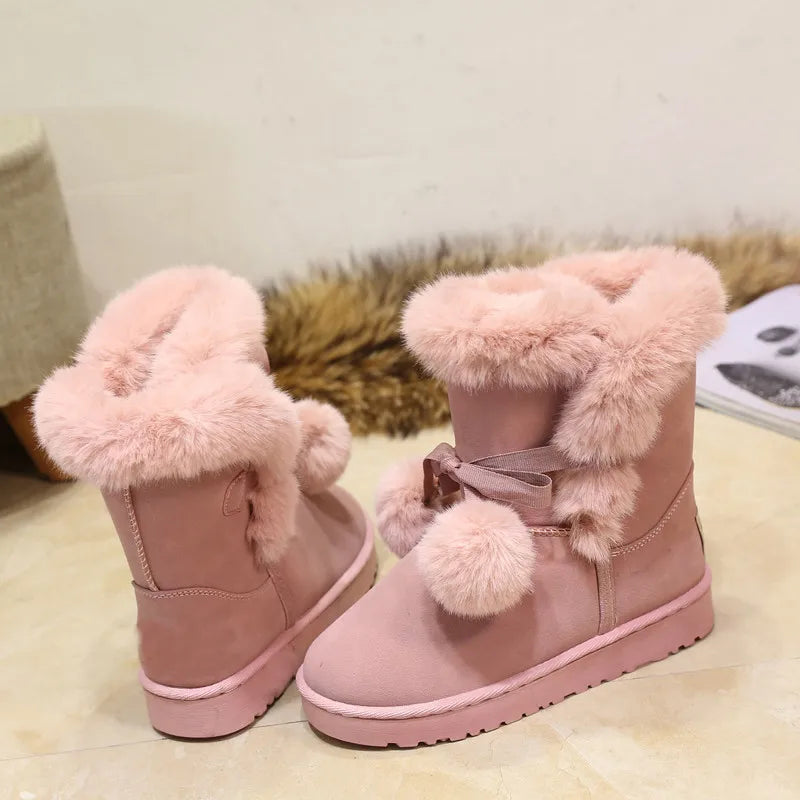 Belezza winter boots with pompom embellishment