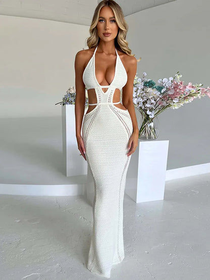 Belezza crochet dress with cut-outs