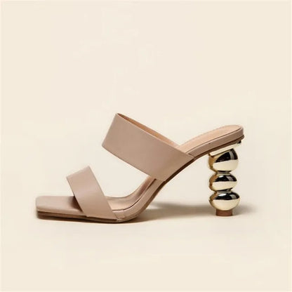 Belezza - Elegant sandals with heel and square toe