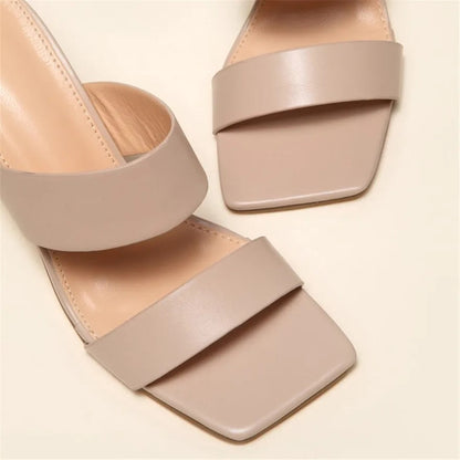 Belezza - Elegant sandals with heel and square toe