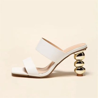 Belezza - Elegant sandals with heel and square toe