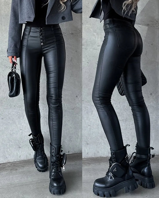 Belezza - High Waist Leather Pants