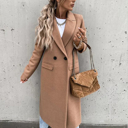 Belezza | Stylish Long Autumn Coat With Buttons